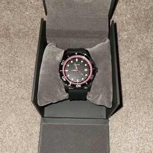 BULOVA 43mm Stainless Steel Black Silver Case with Black Resin Band Men's $275-